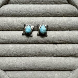 Larimar Star .925 silver studs